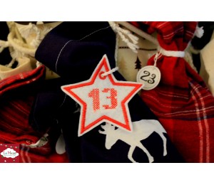 ITH Anhänger - Kreuzstich Stern Zahlen